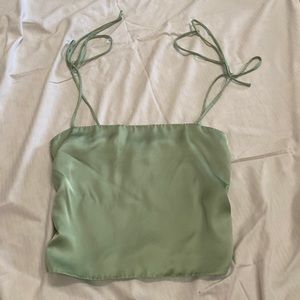Urban Outfitters Green Satin Top Small